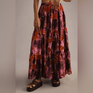 NWT Anthropologie Hutch Vibrant Maxi Skirt - Purple and Red
